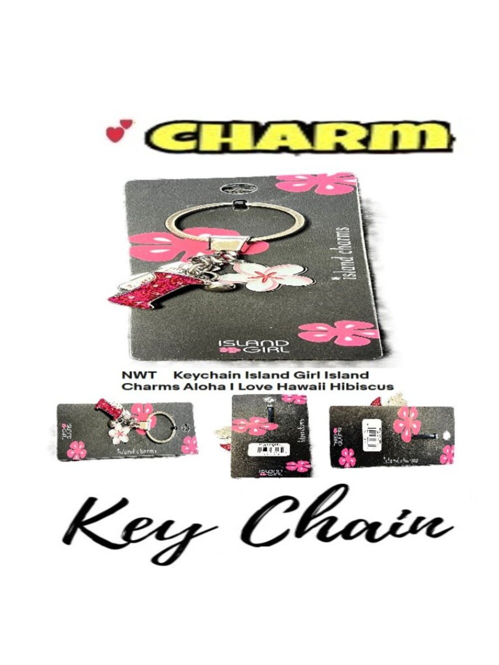 🛑 ISLAND GIRL 🆒 CHARM ➕ KEY CHAIN Designer HOLDER Aloha BAG CHARM 💸BUY NOW❗